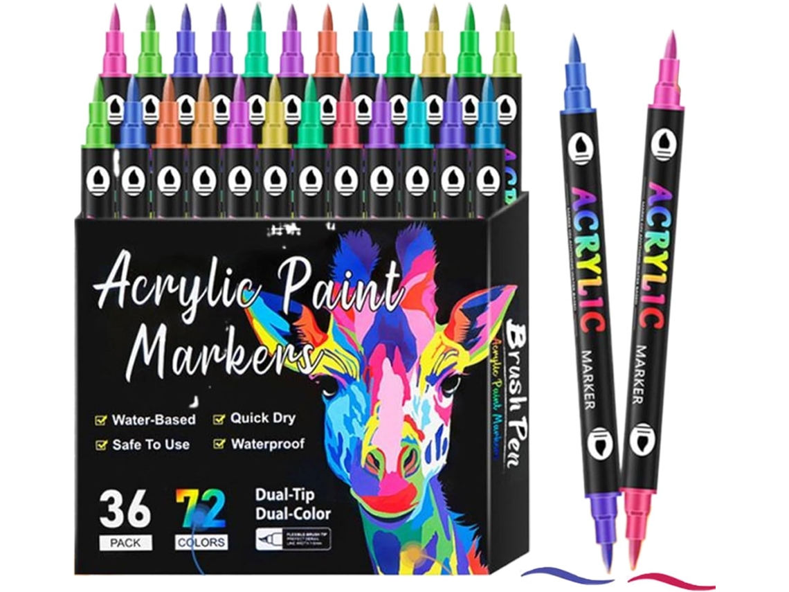 Conjunto De Marcadores Acrílicos, De Duas Canetas De Tinta Permanente Resistentes Ao Derretimento,
