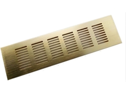 Grelha de ventilação em liga de alumínio, retangular, malha respirável, 200 mm de largura para armários