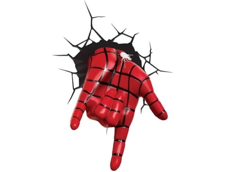 Lâmpada 3D LIGHT FX Mão de Spider-Man LED Marvel