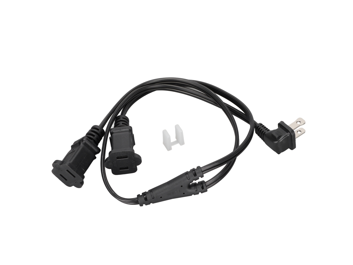 Mali extensor de Cabo de Energia Splitter Y Nema 1‑15p Macho para 2 Fêmeas 2 Pés 18agw 10a