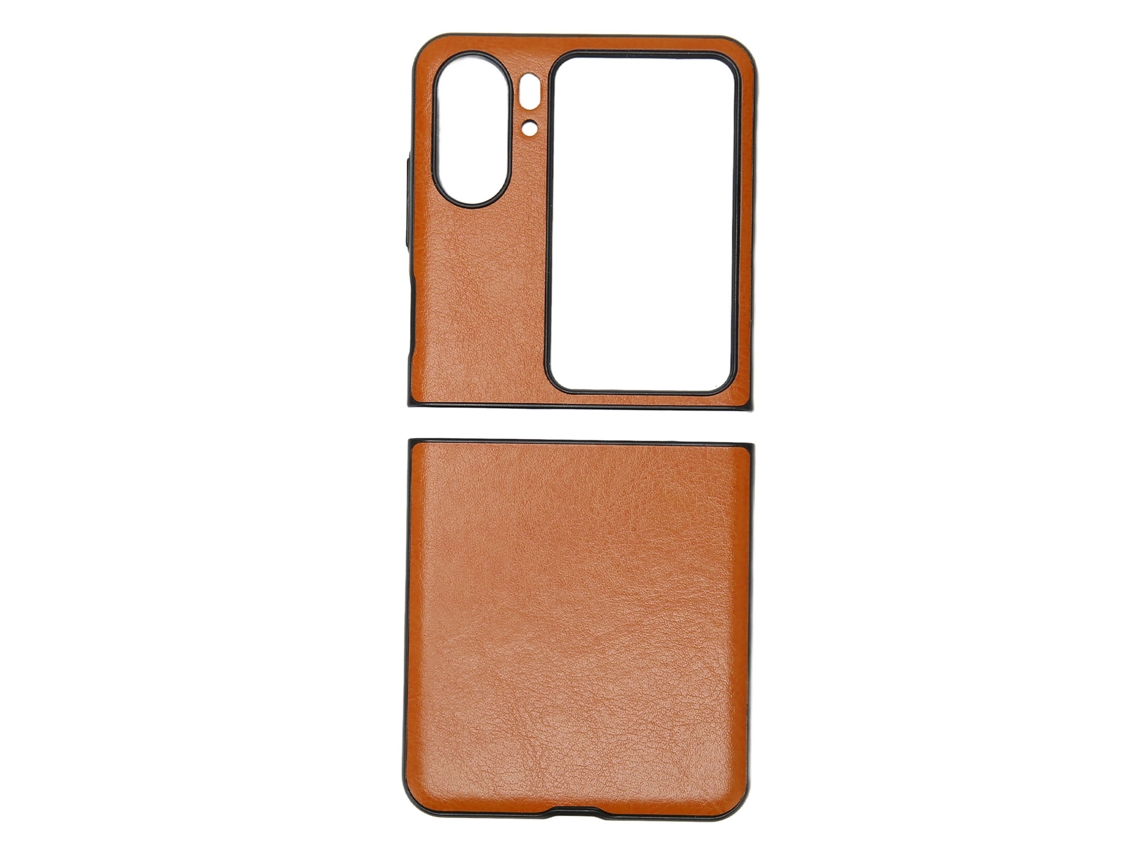 Capa de Telefone Stripe Fold para Oppo Find N2 Flip Marrom EOOCOO