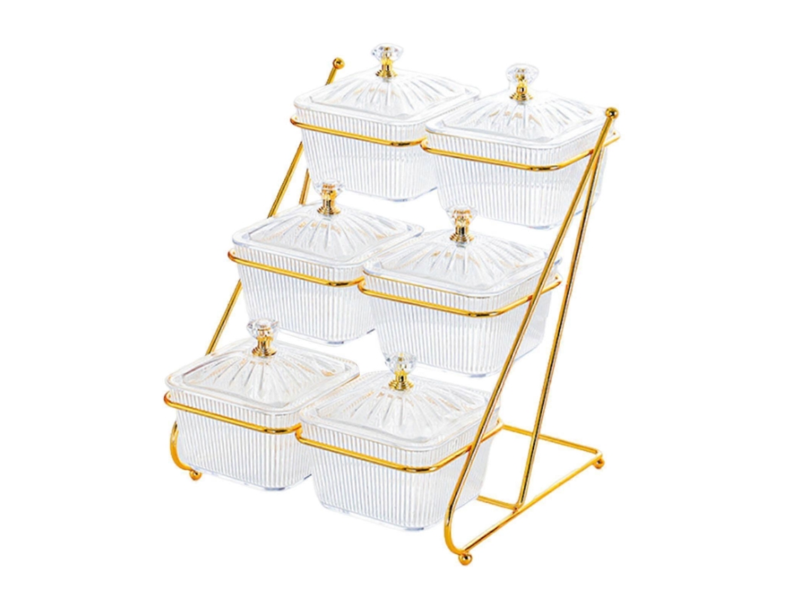 3 Tier Dried Fruit Dish Storage Container Nuts Tray For Cupcake Nuts Candies