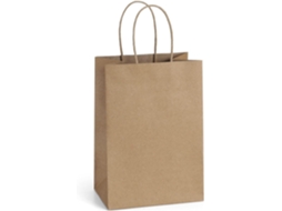 Sacolas De Presente Pequenas Papel Kraft Com Alças, Pacote Várias Unidades Marrom Para Pequenos Negócios, Varejo, Mercadorias, Pre Aquaforge