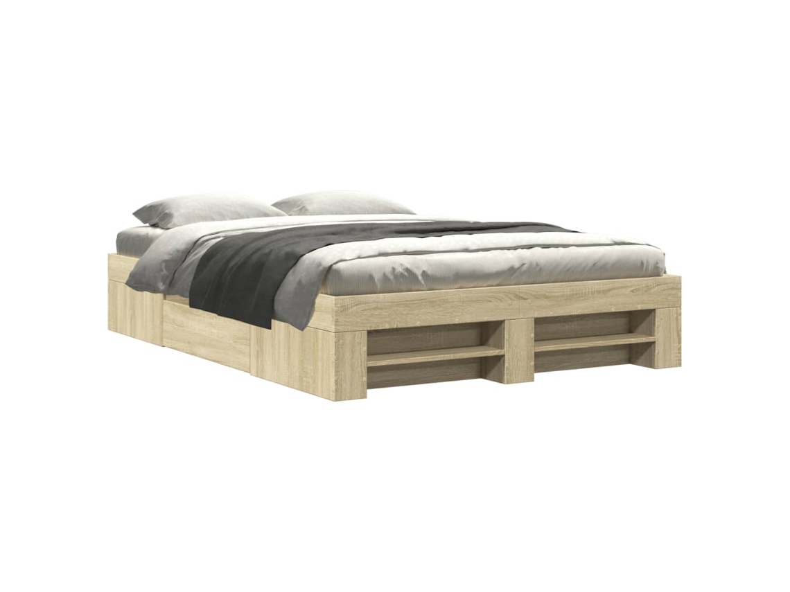 Estrutura Cama S/ Colchão Derivados de Madeira Carvalho Sonoma MAISON EXCLUSIVE (200x200 cm)