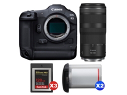 Eos R3 + Rf 100 400mm F/5.6 8 Is Usm + 3 Sandisk 128gb Extreme Pro Cfexpress Type B + 2 Canon Lp e19 + Ebook Pricedirect CANON