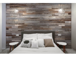 Painel Decorativo de Parede Prata Madeira Recuperado de Celeiro Cinza Natural - 1m² By Caixa - Lambril