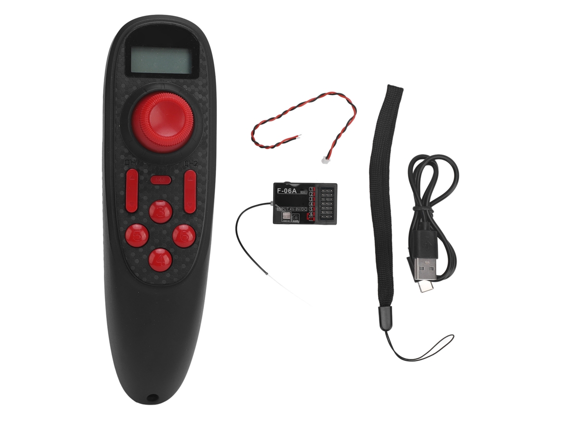 Transmissor Rc Com Receptor 2.4g 6 Canais Motor Duplo
