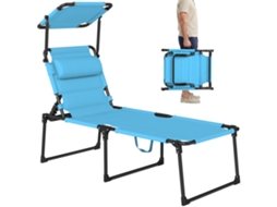 Toldo de Jardim com encosto ajustável, azul claro BTFORUS