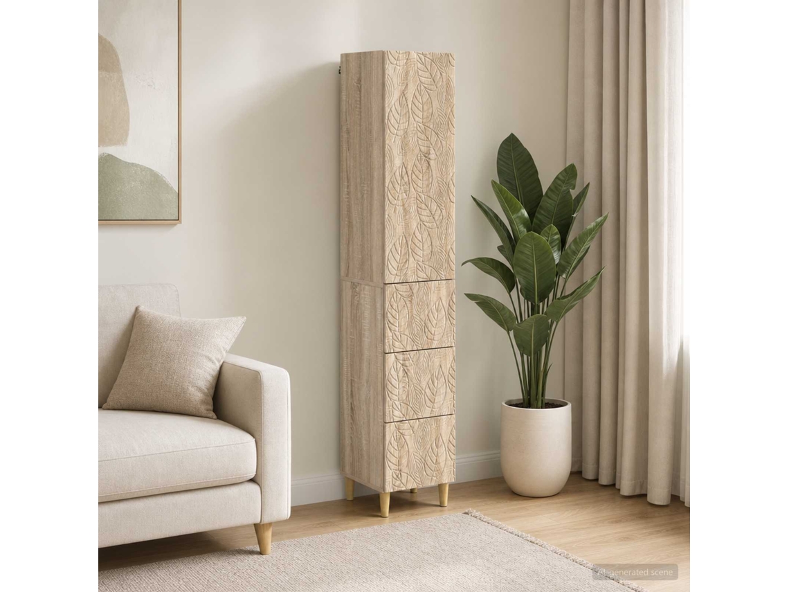 Vidaxl Conjunto De Gabinete 2 Unid. 33 X 34,5 X 90 Cm Carvalho Sonoma