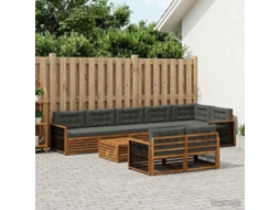 Vidaxl Conjunto De Sofás Para Exterior Com Almofada 9 Pcs