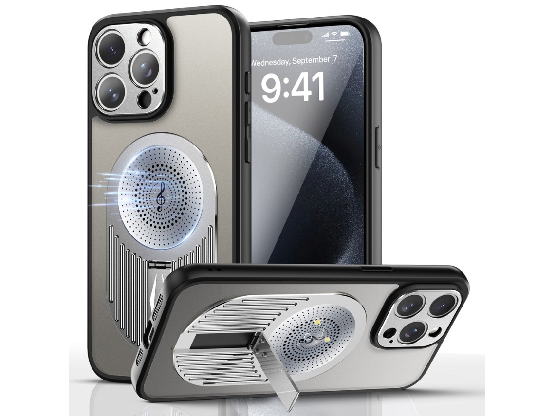 Suporte Casa Dissipação Calor Para Iphone 15 Pro Silicone Prateado