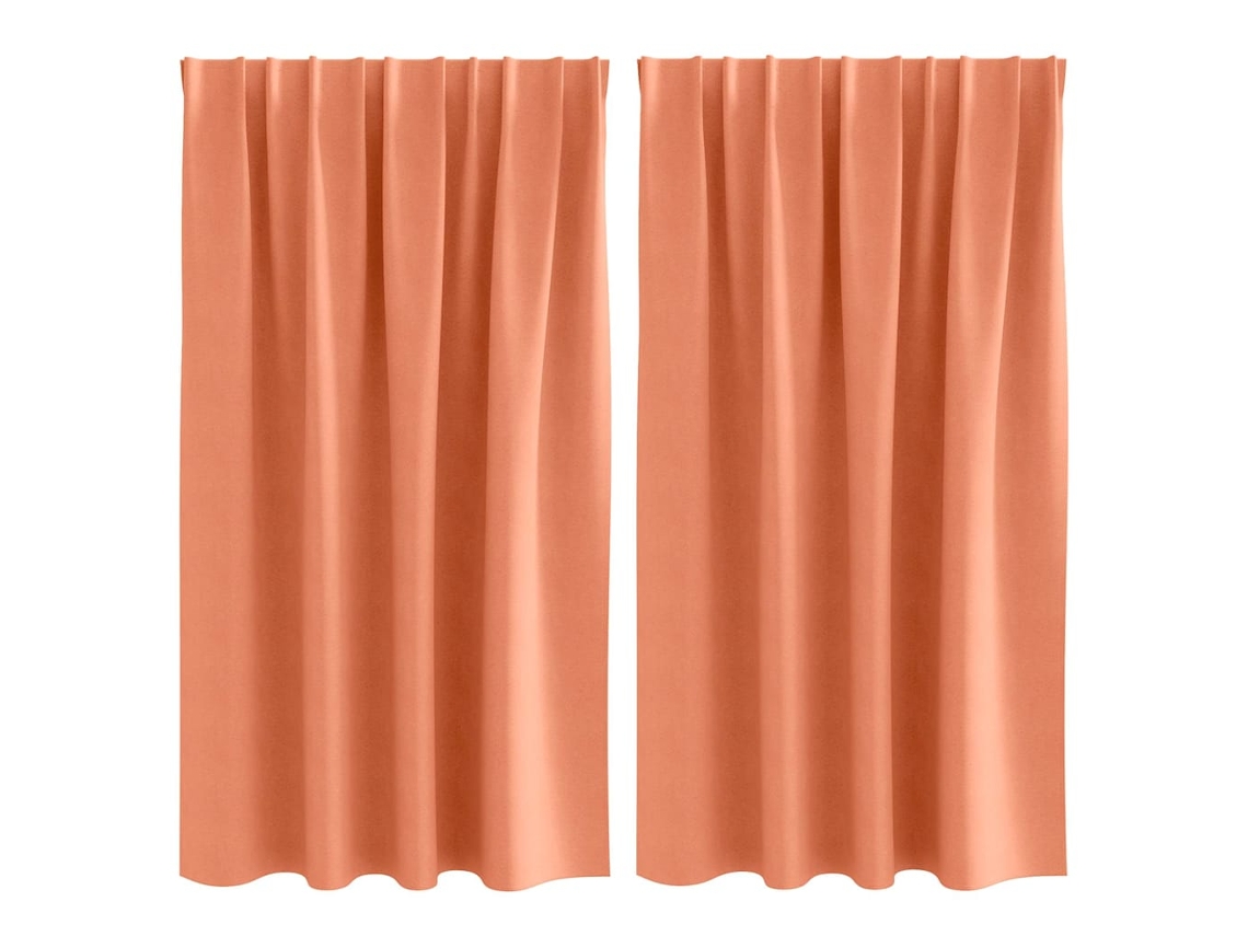 Maison Exclusive - Cortinas Blackout Com Argolas 2 Pcs Terracota 140 X 140 Cm