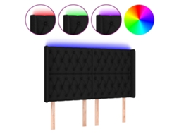 Led Headboard, Led Headboards Vidaxl Preto Tecido (163 X 16 X 118/128 Cm)