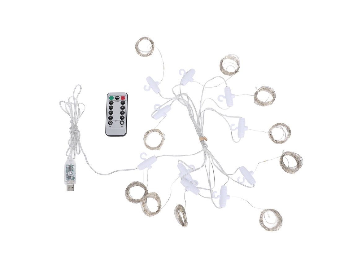 2026 luzes de Cortina Fada 9.8 Pés 300 Leds com Controle Remoto App 8 Modos Usb Impermeáveis Luzes Suspensas Inteligentes Brancas para Natal