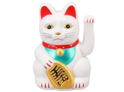 Figura Gato Da Sorte 4 Polegadas Branco Mesa
