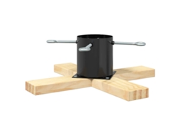 Conjunto 1 Base Da Árvore De Natal Vidaxl Preto Madeira De Pinho Maciça (50 X 50 X 16 Cm)