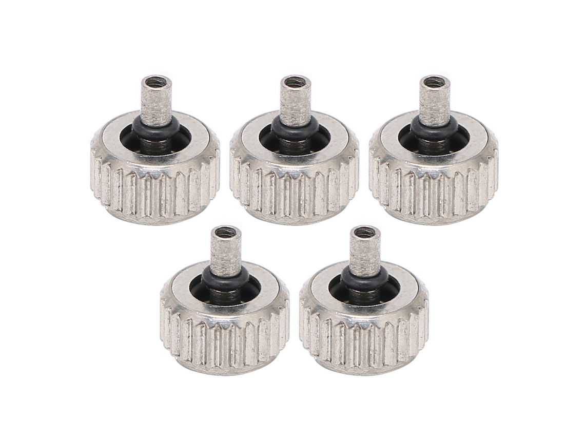 Kit de Coroas para Relógio com 5 Peças, Prateado, 5,5 mm, Substituição Durável para Relojoeiros