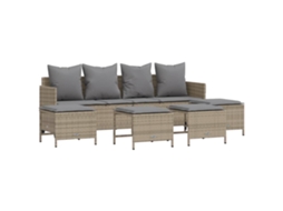 Garden Sofa Set, Garden Sofa Sets Vidaxl Bege Rattan / Vime (n/a)
