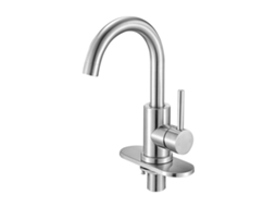 Torneira Monocomando Para Lavatório Em Níquel Escovado Com Bico Alto 183 X 50 X 295 Mm Vevor