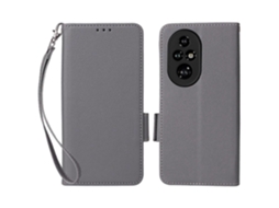 Capa De Couro Com Flip Horizontal Para Honor 200 Pro 5g Com Alça De Pulso