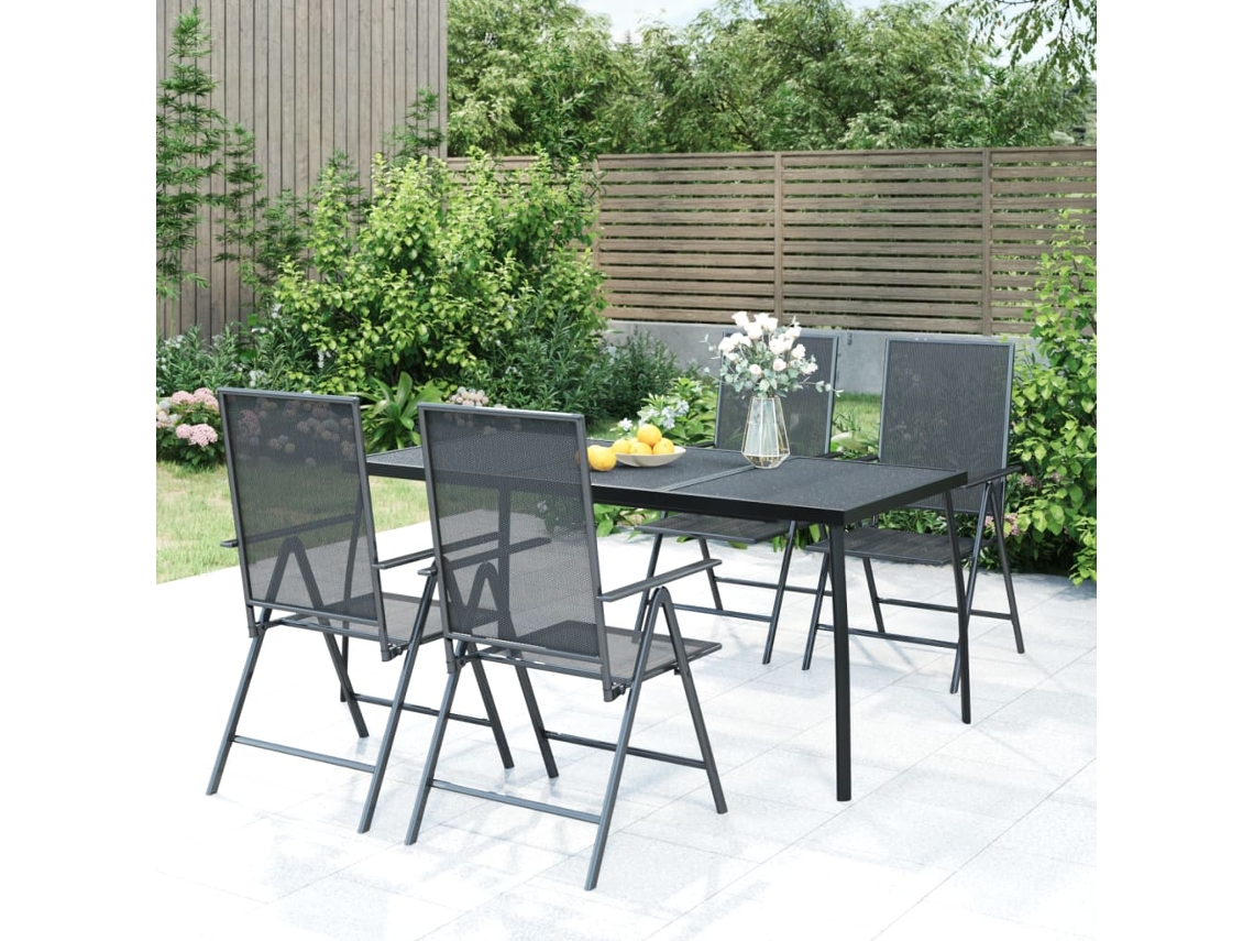 Vidaxl Mesa De Jardim 165x80x72 Cm Malha De Aço Antracite