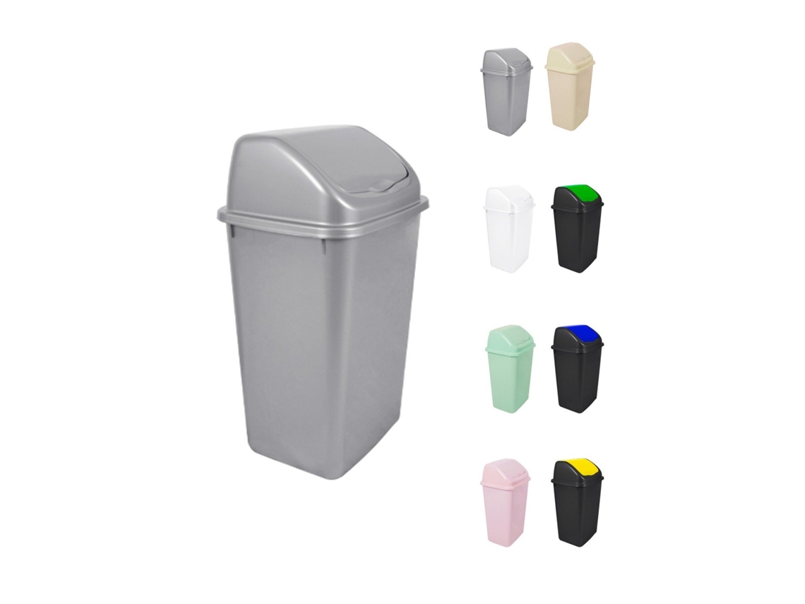 Cubo De Basura Con Tapadera Basculante - 15l / 25l / 30l / 50l - Papelera Ideal Para Cocina, Baño Y Oficina Plata 30 L