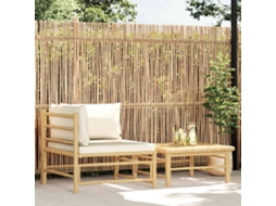 Conjunto de Móveis de Jardim HARLANV1 com lounge e almofadões em Bambu e branco