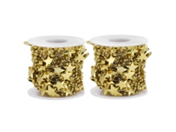 Guirlanda de Pérolas Estrela de 5 Pontas, 10m, dourado, para Decoração de Casamento, Natal, DIY | S/MARCA