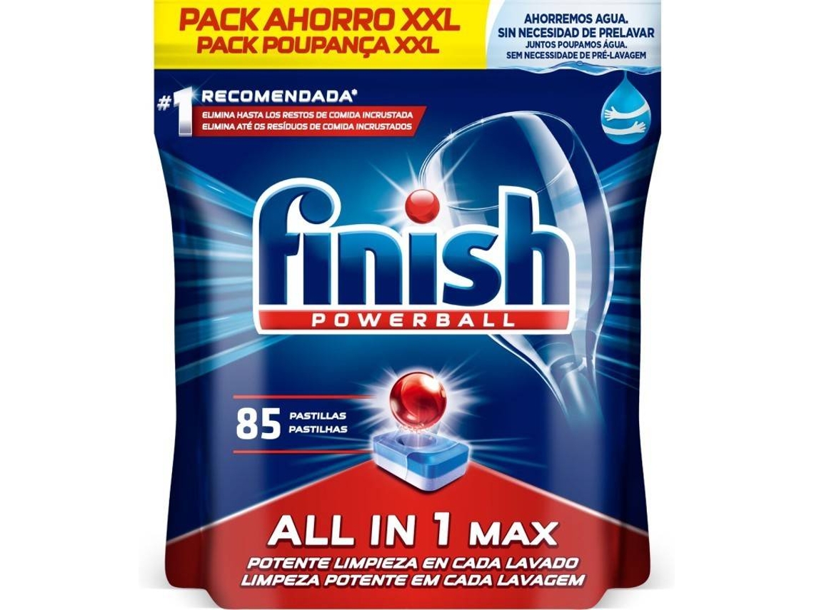Pastilhas para Máquina de Lavar Loiça FINISH Powerball All in 1 Max (85 Pastilhas)