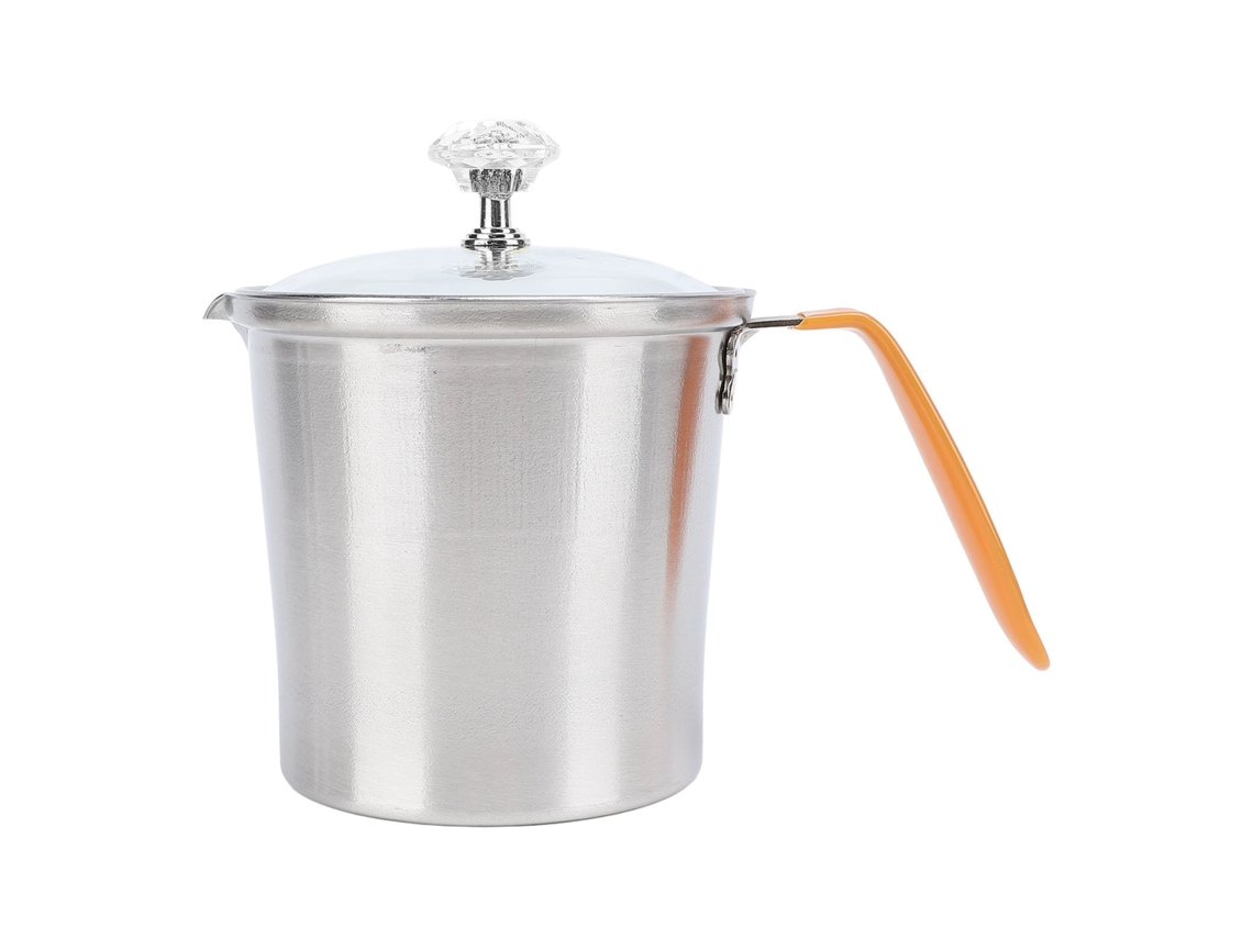 Picheiro de Leite LAXISCREED 500ml Inox com Tampa de Vidro
