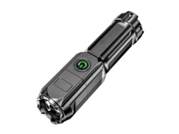 Lanterna Tática Led de Alta Potência com Zoom Telescópico, Carregamento Usb, À Prova D'água e Bateria 18650 Integrada. MDUG