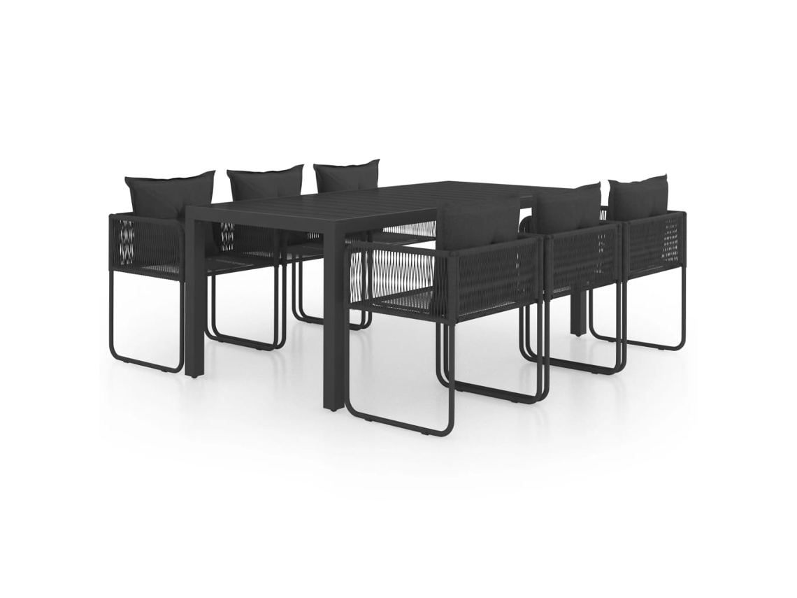 Dining Set, Dining Sets Vidaxl Preto Pvc (184.5 Cm Table Length)