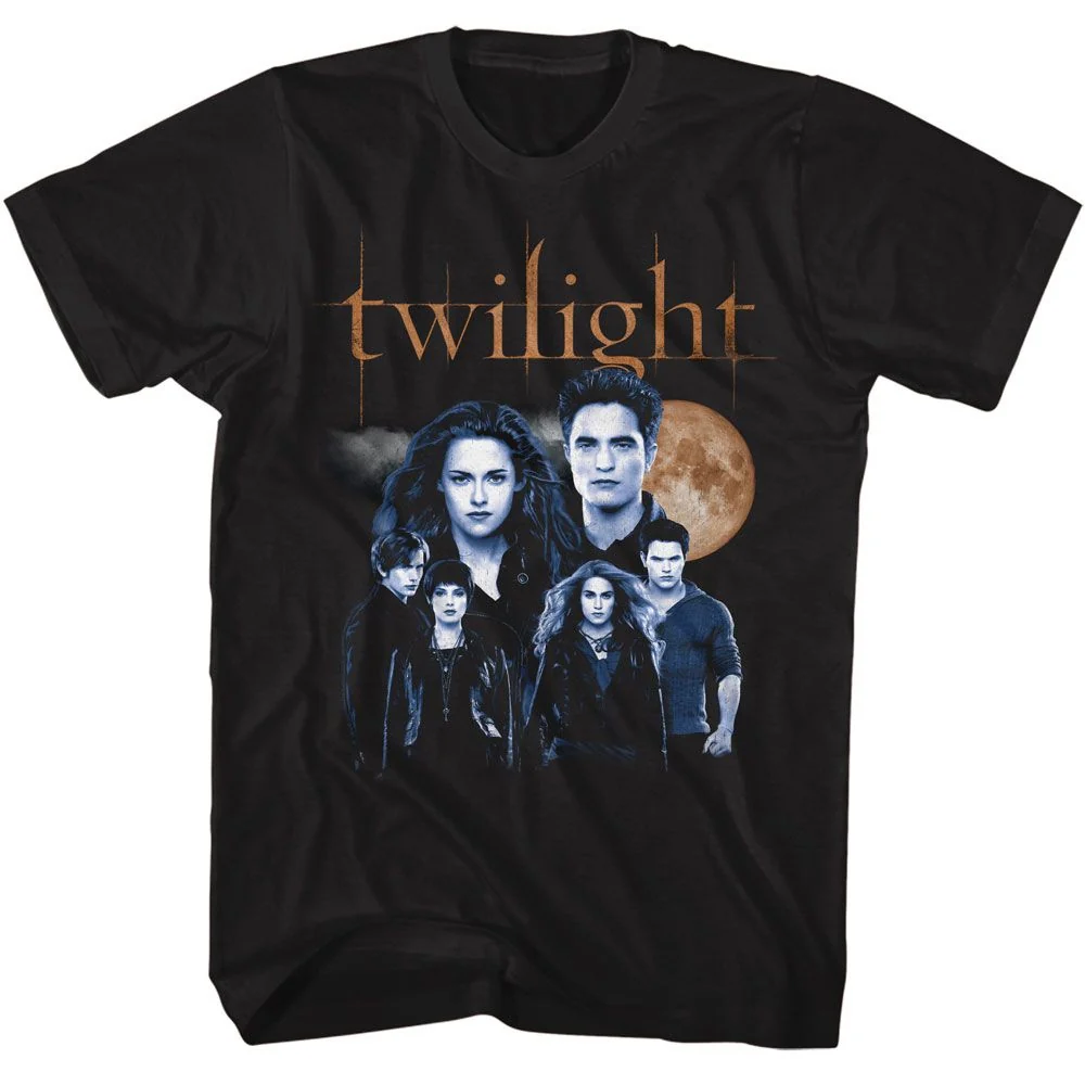 Rockinstone Twilight Movie Cullen Family With Moon Black Adult T-shirt Size:xxl
