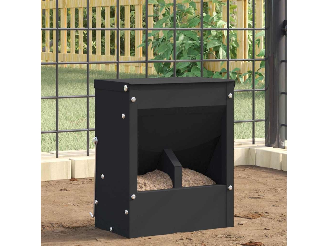 Vidaxl Comedouro Para Coelhos Preto 20 X 12,5 X 25 Cm 3 Kg