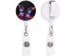 Porta Crachá Retrátil Com Clipe Jacaré, Chaveiro, Porta Crachá, Dançarina, Borboleta, Identificação Com Nome,