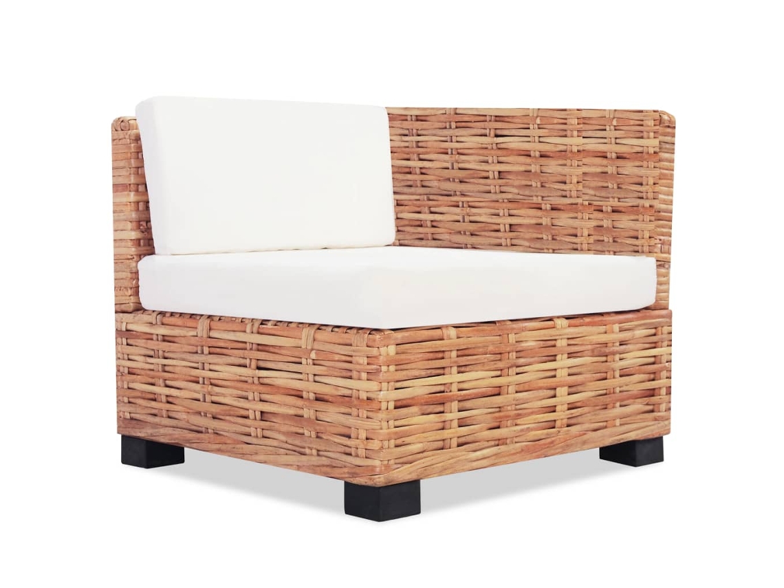 Conjunto de Sofá de Vime Natural de 14 Peças Worten.pt