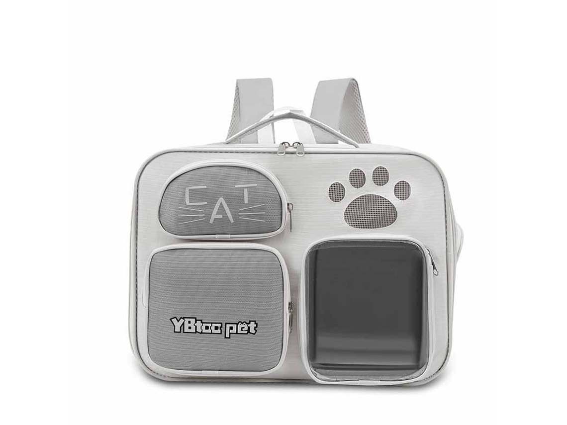 Transportadora Para Gato, Mochila Respirável De Grande Capacidade Para Animais De Estimação (cinza - 40x30x26 Cm) Cuich