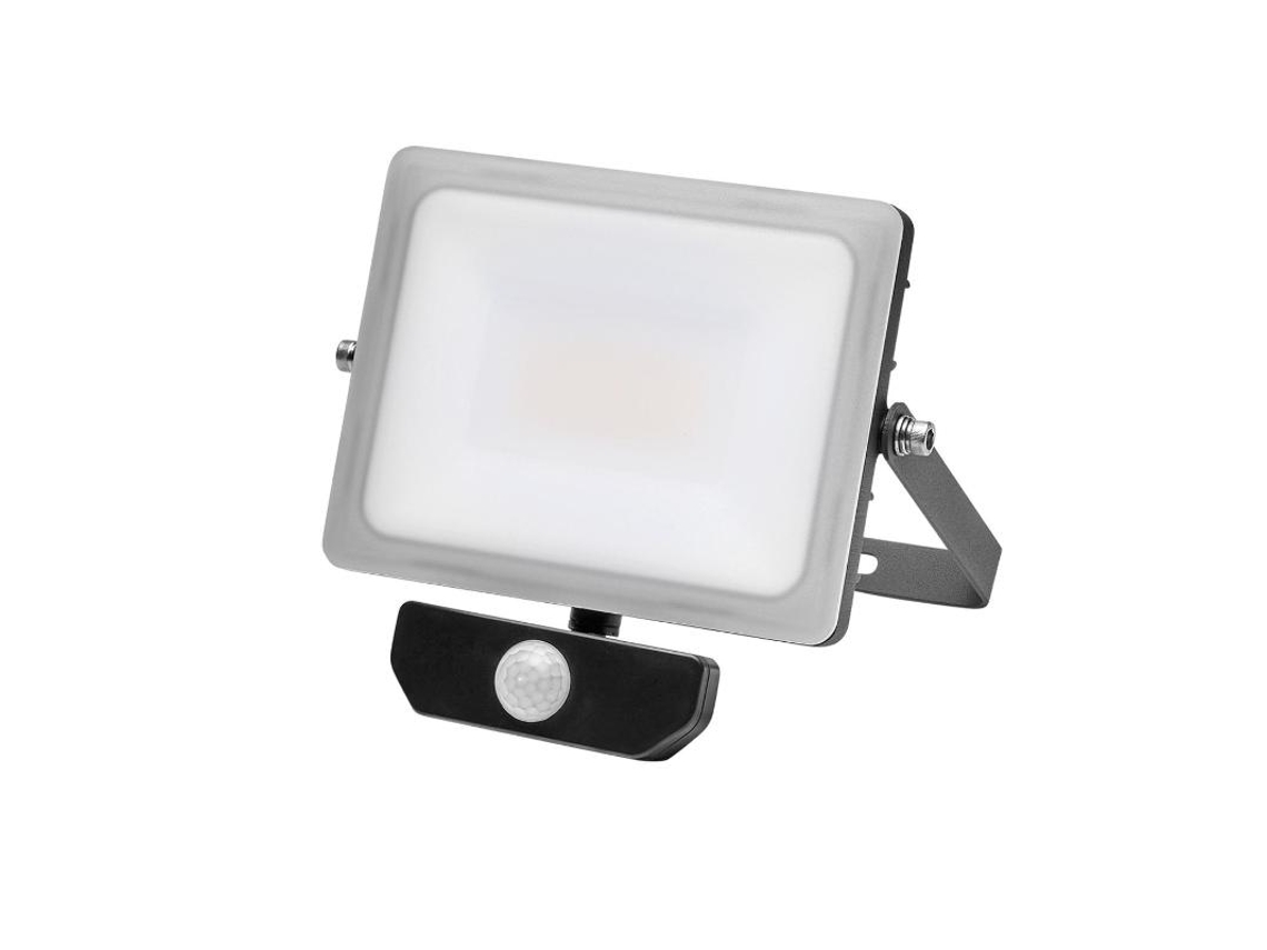 Refletor LED plano de 30 Watts. Luz branca 4000 K Ip 65 2400 lúmens com sensor de presença MAURER