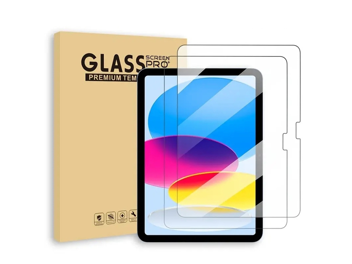 Película de vidro temperado 2.5D para iPad, kit com 2 unidades para iPads de 10 e 10,9 polegadas.