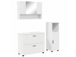 Conjunto de Móveis para Banheiro com Gaveta 3 Pcs Branco MAISON EXCLUSIVE
