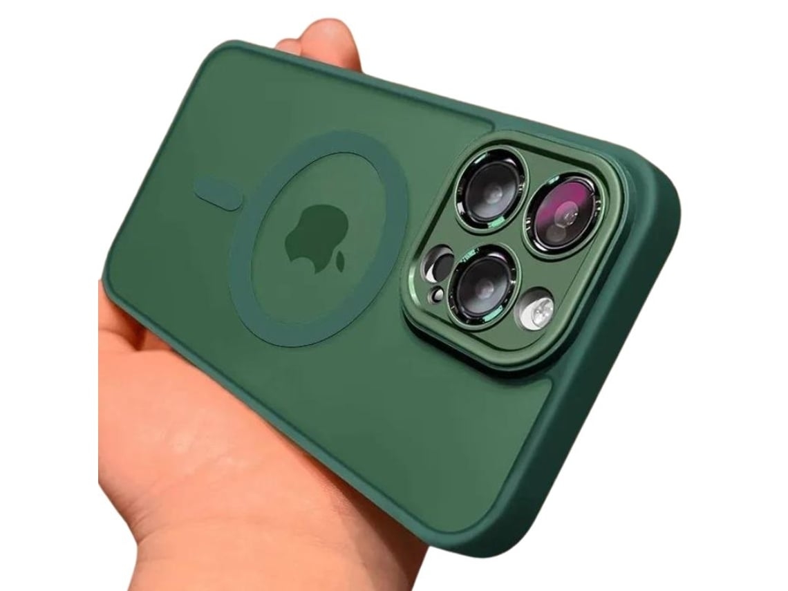 Capa Semitransparente Magsafe para iPhone 15 VEANXIN Verde