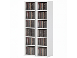 2 Prateleiras Armário Alto Cd-dvd 12 Comp. Capacidade204 Cds - Branco 21x22,5x88,5cm