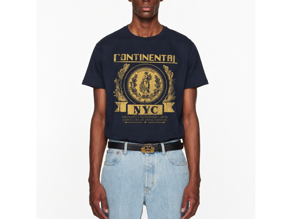 Rockinstone John Wick Continental Nyc Navy Adult T-shirt Size:xxl