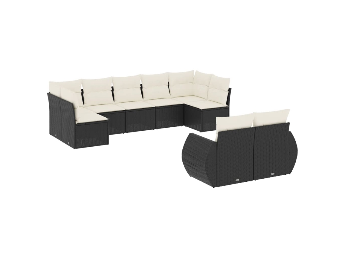 Garden Sofa Set, Garden Sofa Sets Vidaxl Preto Rattan / Vime (n/a)