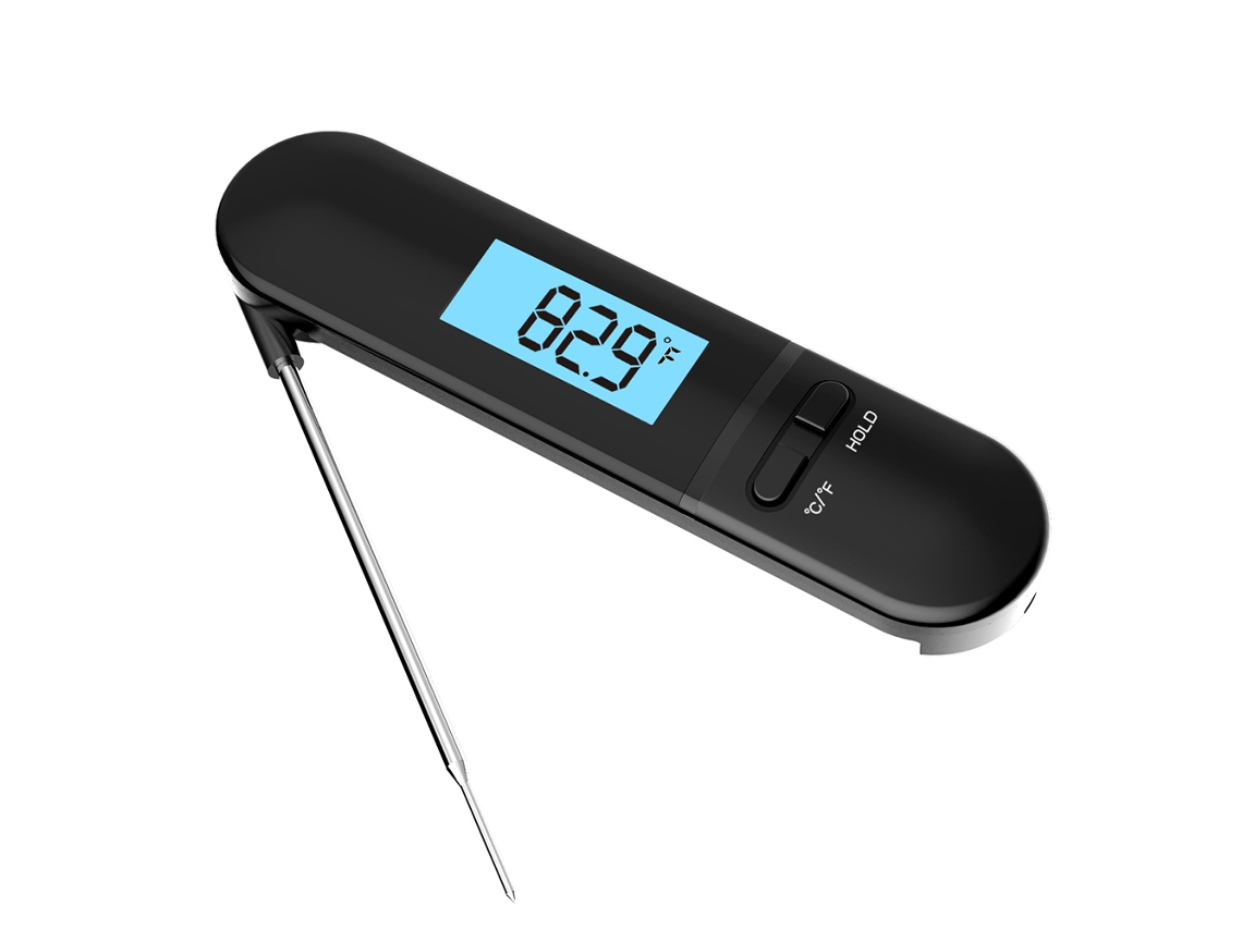 Termômetro Digital de Cozinha para Comida com Sonda Giratória 50~300℃ Lcd Retroiluminado Impermeável Ip67 para Churrasco e Baking