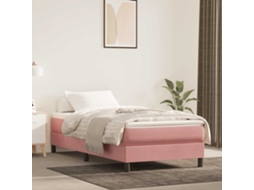 Vidaxl Colchão De Molas Ensacadas Firmeza Média 90x220x20 Cm Veludo Rosa
