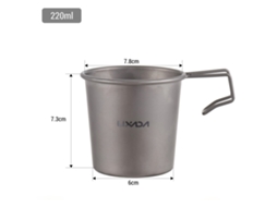 2pcs Copo de Titânio 220ml Camping Hiking