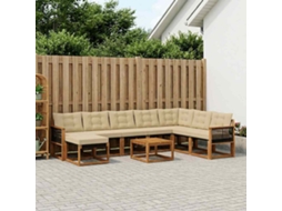 Vidaxl Conjunto De Sofás Para Exterior 9 Unid. Natural E Bege