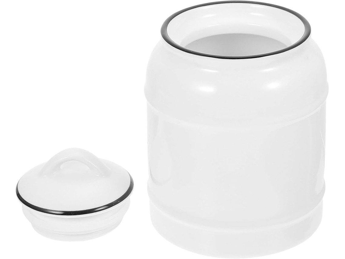 Pote De Cerâmica Nolitoy Para Armazenar Alimentos E Chá, Recipiente Hermético Com Tampa, 1 Peça, Branco, Para Despensa E