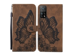 Capa De Couro Com Estampa De Borboletas Em Relevo, Estilo Retrô, Para Xiaomi Mi 10t Pro 5g, Com Suporte, Compartimentos Para Cartões E Carteira (preta